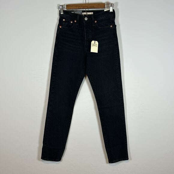 Levi’s Wedgie High Rise Tapered Leg Jeans Women’s Size 23 Black Denim NWT - Picture 5 of 9